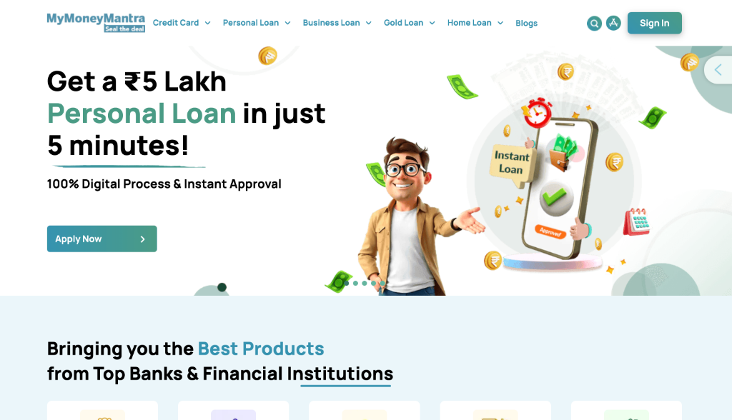 MyMoneyMantra Portal Mockup